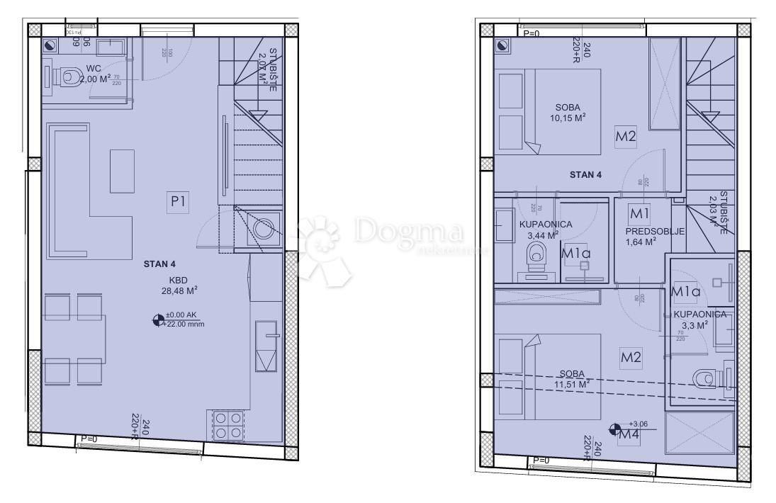 Allogio Sveti Petar na Moru, Sveti Filip I Jakov, 69,34m2