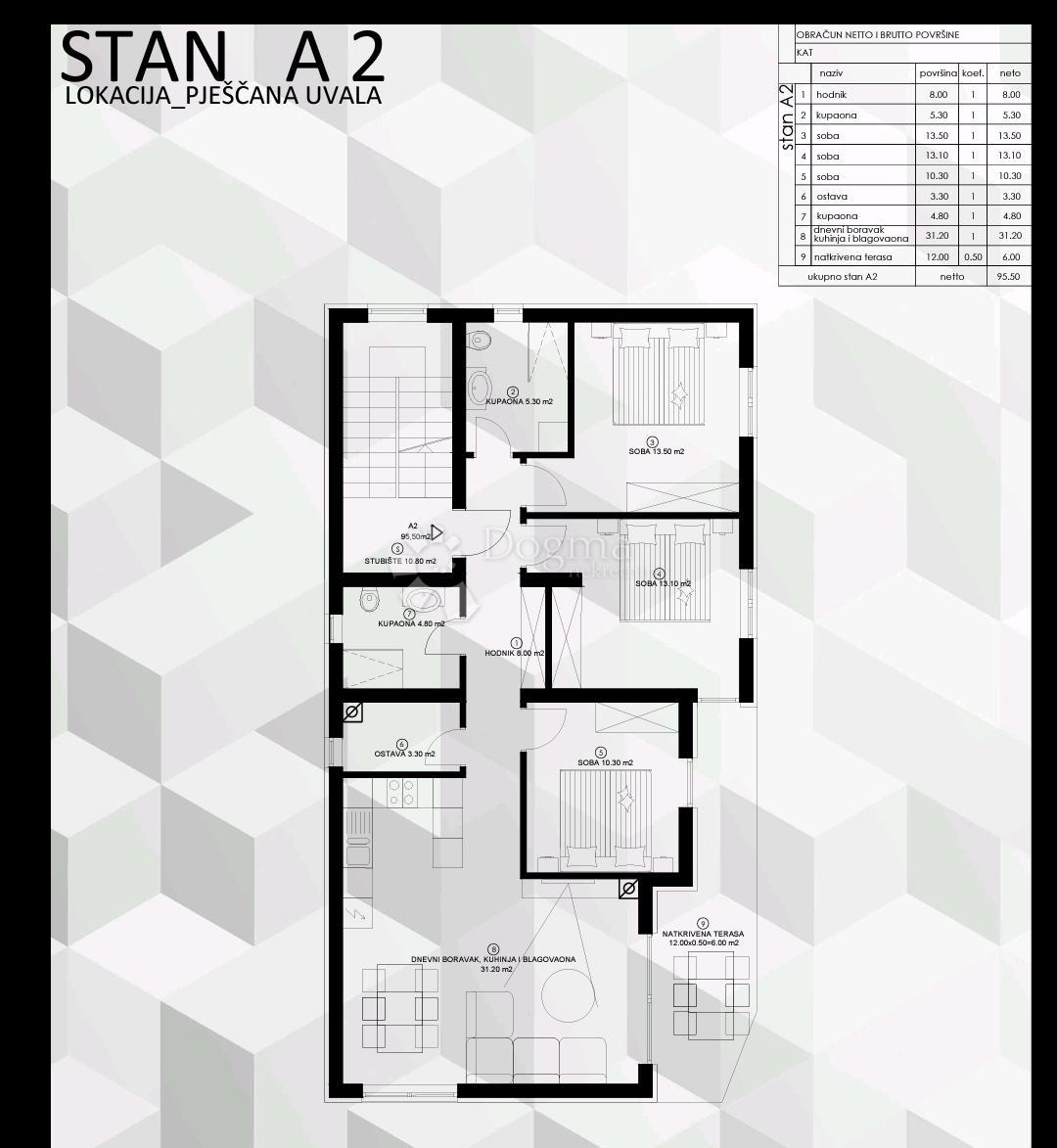 Allogio Pješčana Uvala, Medulin, 63,87m2