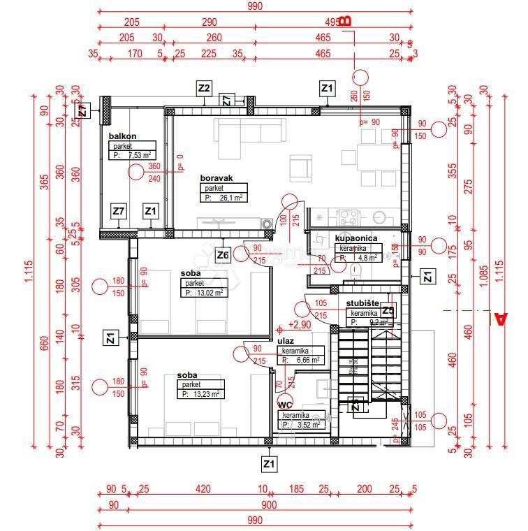 Appartamento Čižići, Dobrinj, 74,93m2