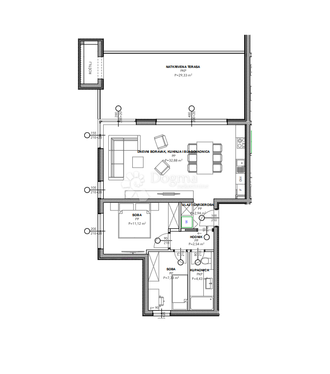 Allogio Okrug Donji, Okrug, 87,36m2