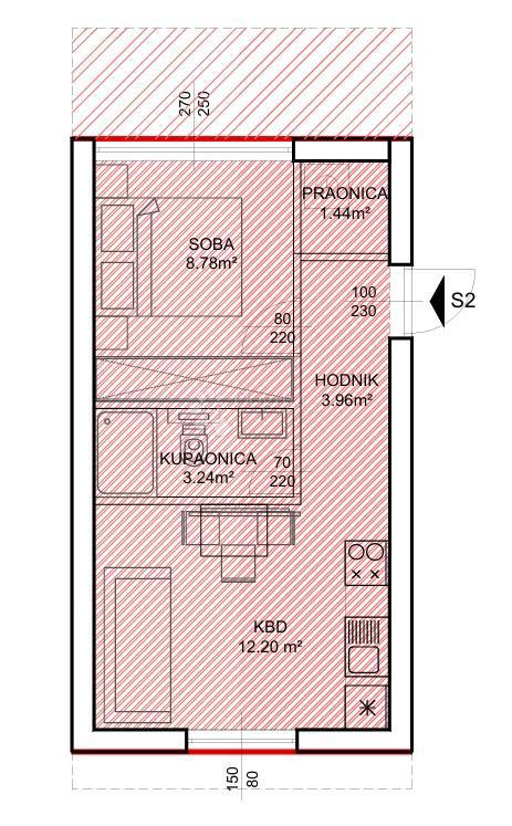 Allogio Pakoštane, 46,28m2