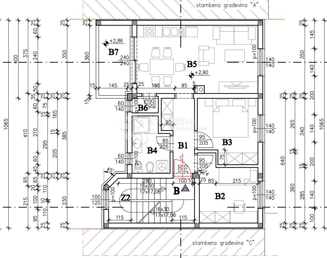 Allogio Valdebek, Pula, 54,98m2