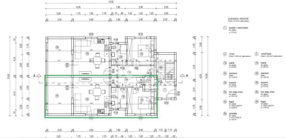 Appartamento Banjol, Rab, 52,19m2