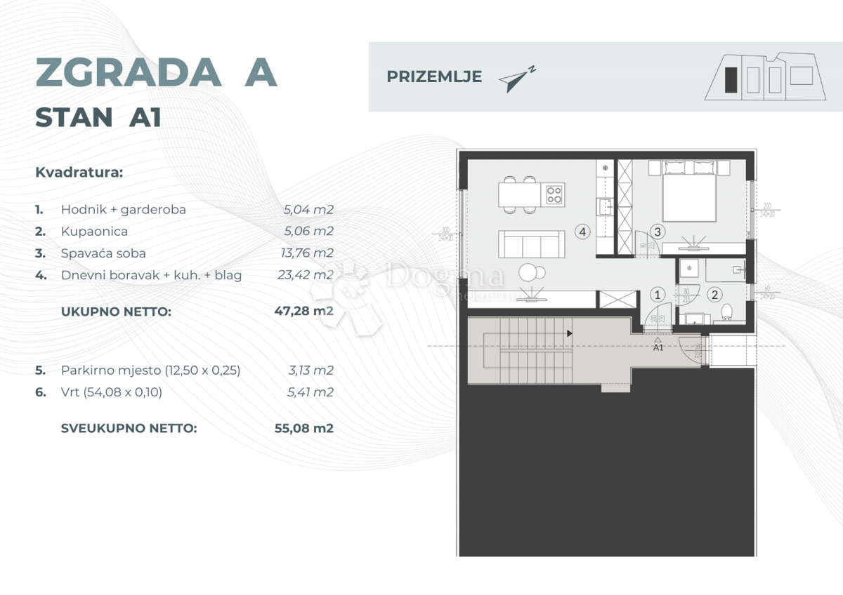 Allogio Fažana, 55,08m2
