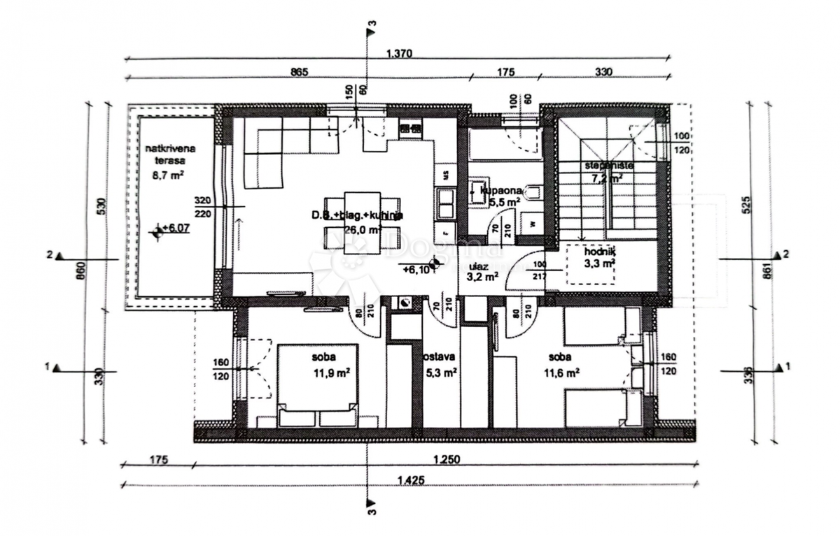 OTTIMO APPARTAMENTO CON DUE CAMERE DA LETTO, 74 m2
