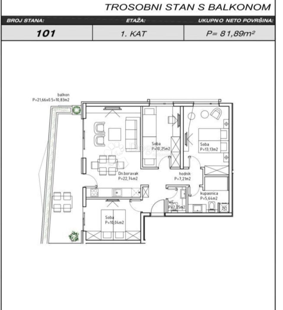 Allogio Makarska, 81,89m2