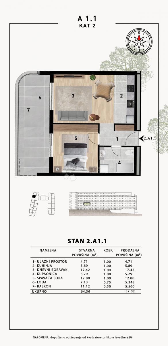 Allogio Crvene kuće, Zadar, 51,98m2