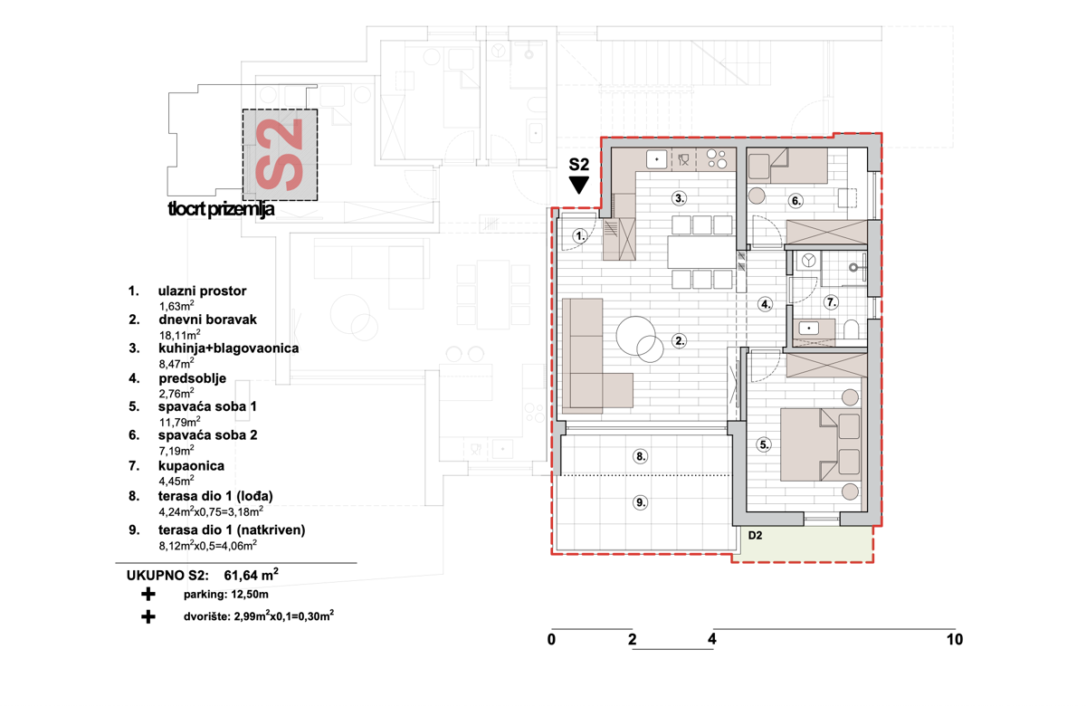 Allogio Primošten, 66,94m2
