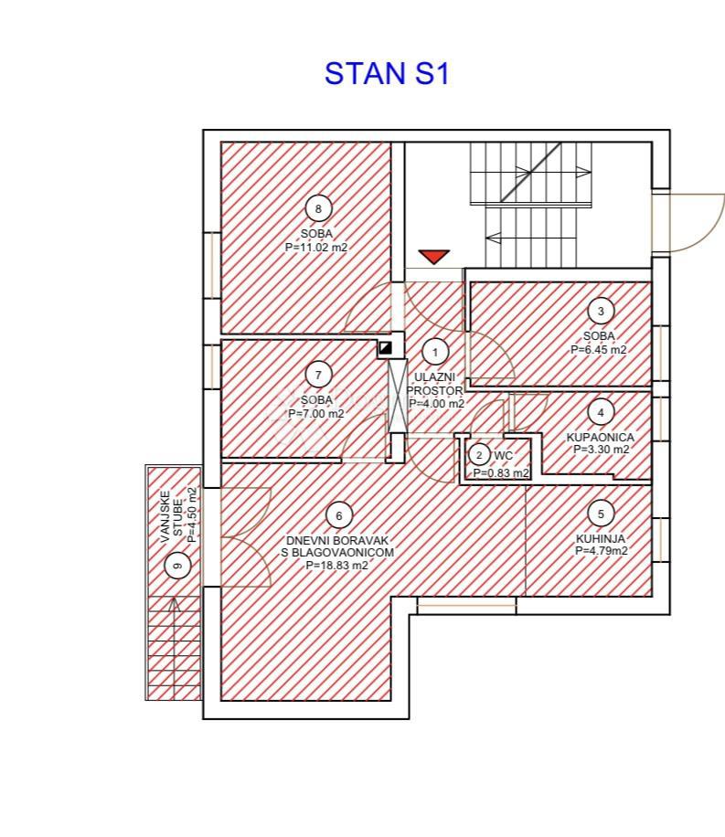 Allogio Rudeš, Trešnjevka - Sjever, 67,83m2