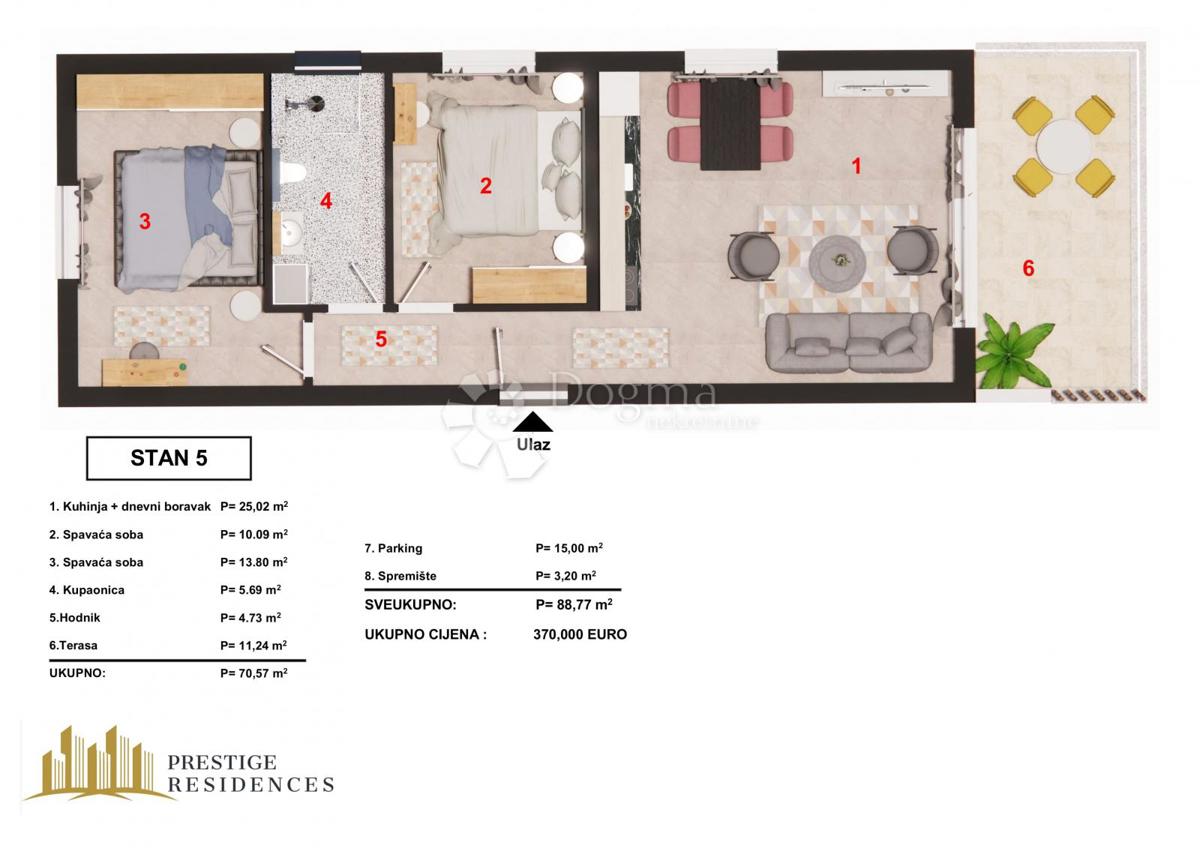 Allogio Brodarica, Šibenik - Okolica, 51,63m2