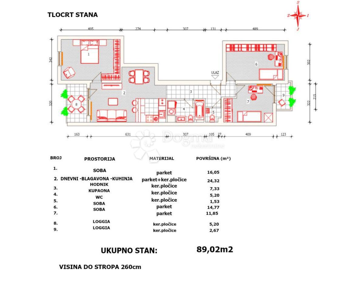 Allogio Kruge, Trnje, 89,02m2