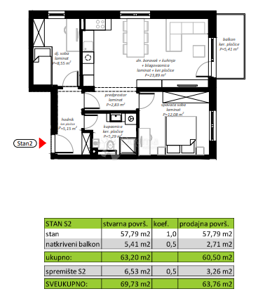 Allogio Novi Marof, 61,98m2