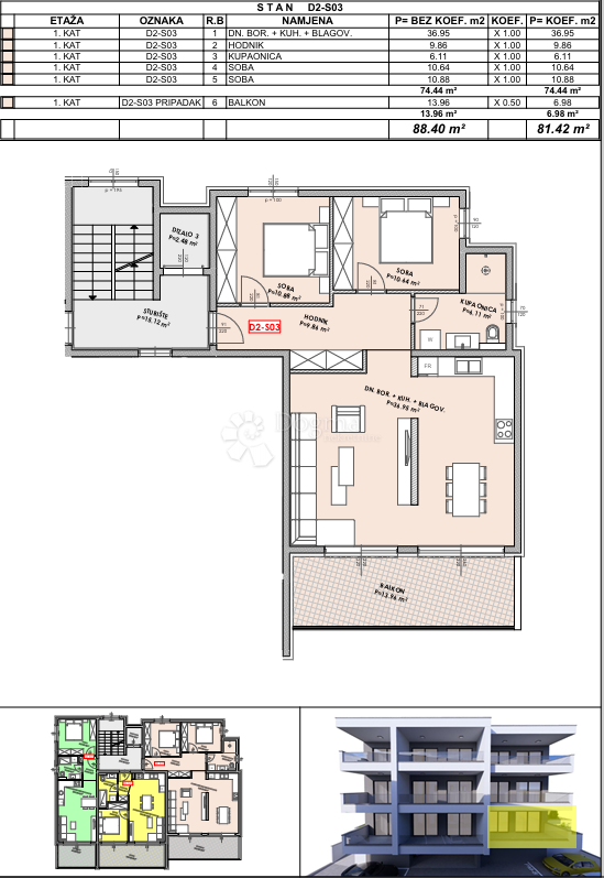 Allogio Omiš, 49,74m2