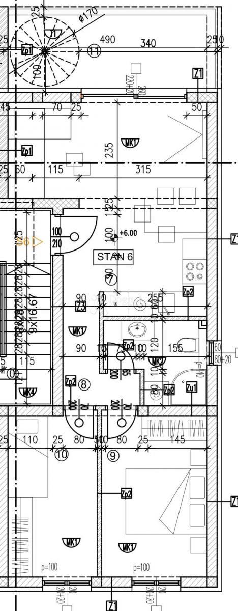 Allogio Okrug Gornji, Okrug, 61,02m2