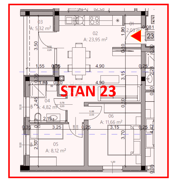 Allogio Monvidal, Pula, 54,96m2
