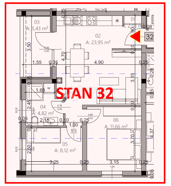 Allogio Monvidal, Pula, 54,96m2