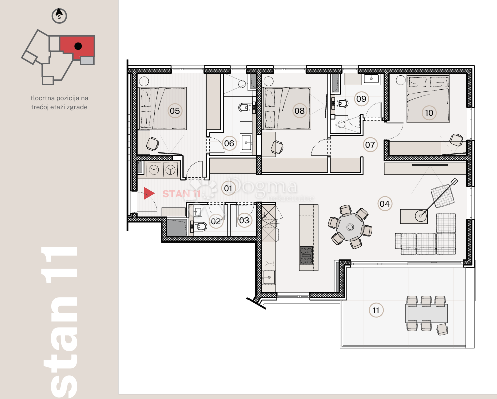 Allogio Jesenice, Dugi Rat, 96,79m2