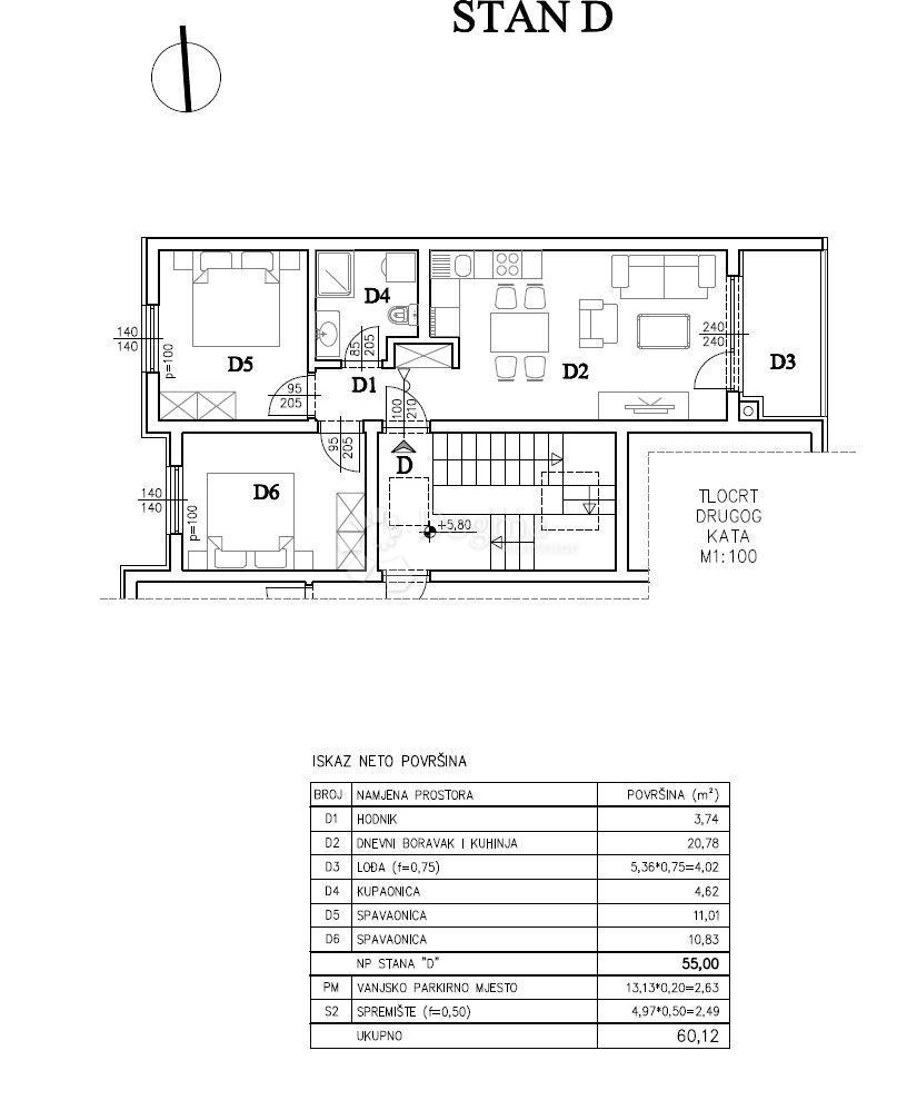 Allogio Šijana, Pula, 54,57m2
