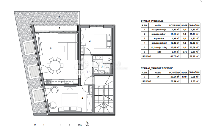 Appartamento Postira, 62,92m2