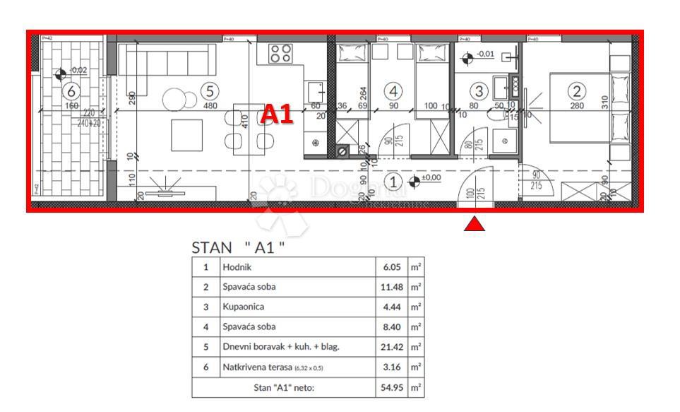 Allogio Veruda, Pula, 52,44m2