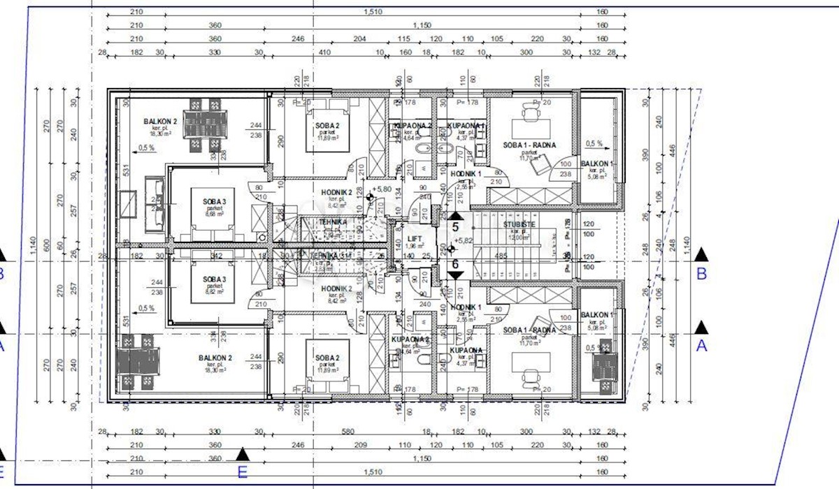 Appartamento Povljana, 122m2