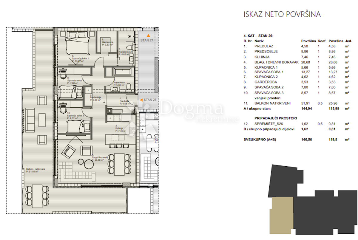 Allogio Centar, Varaždin, 119,80m2