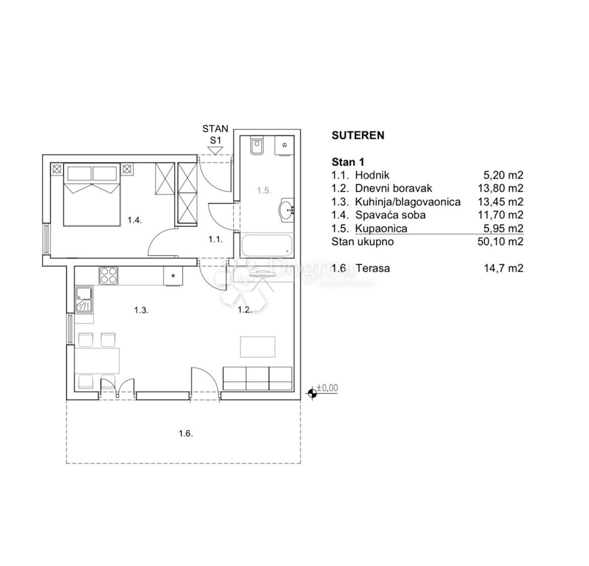 Allogio Zamet, Rijeka, 64,80m2