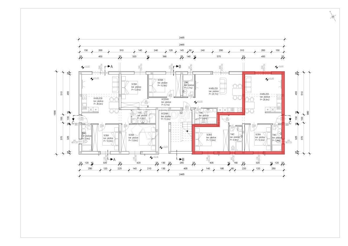 Allogio Sabunike, Privlaka, 157m2