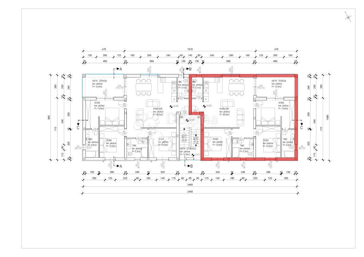 Allogio Sabunike, Privlaka, 157m2