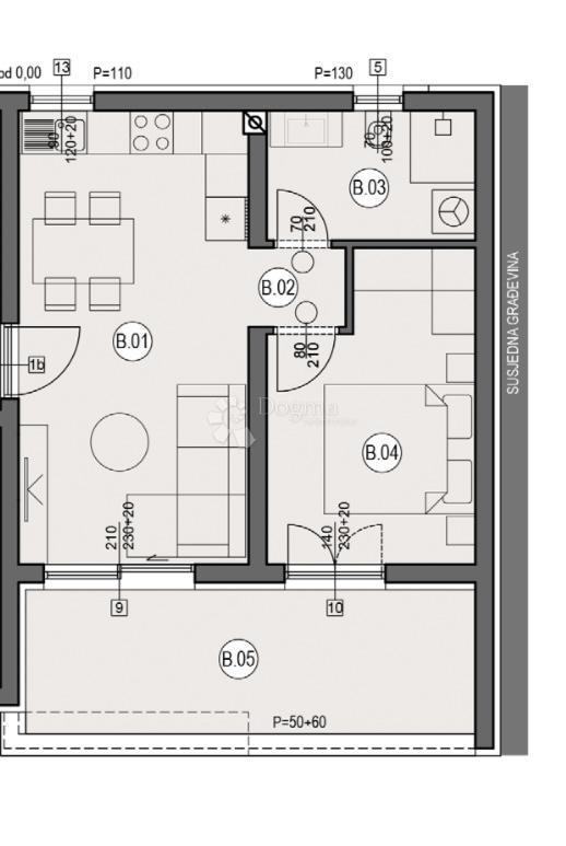 Allogio Valmade, Pula, 50,91m2