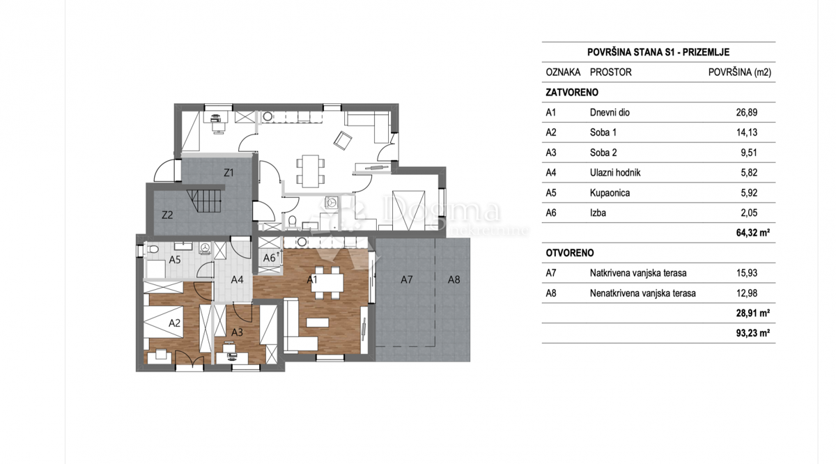 Allogio Vidici, Šibenik, 75,62m2