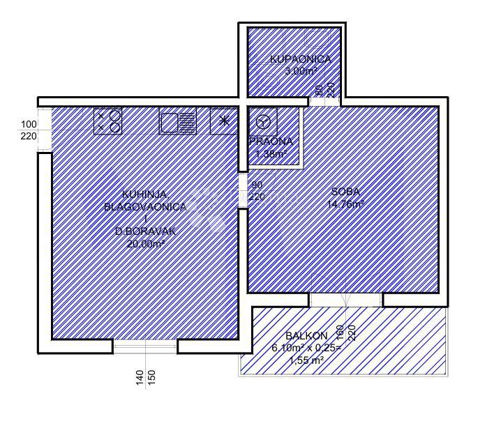 Allogio Pakoštane, 46,28m2