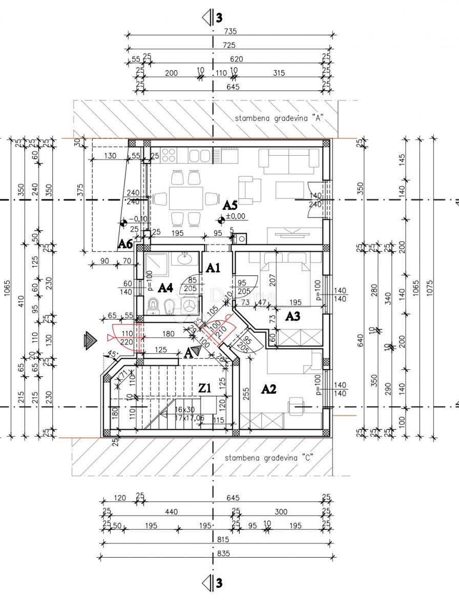 Allogio Valdebek, Pula, 54,98m2