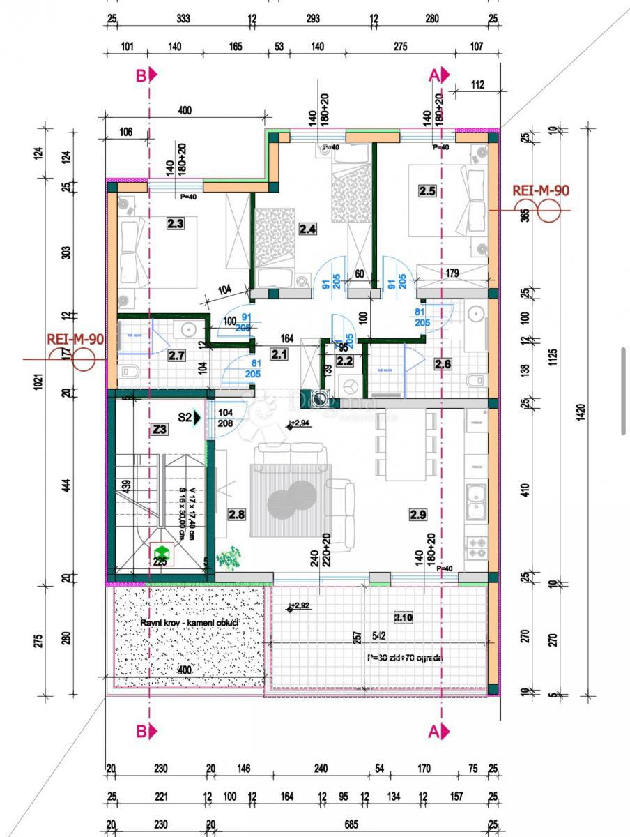 Allogio Medulin, 56,52m2