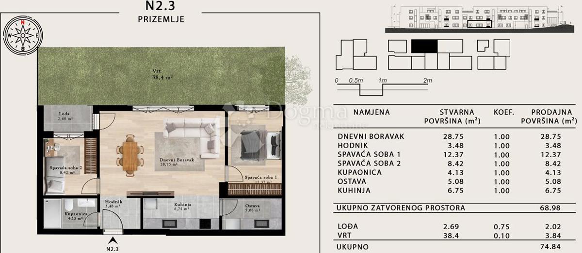 Allogio Sveta Klara, Novi Zagreb - Zapad, 48,28m2