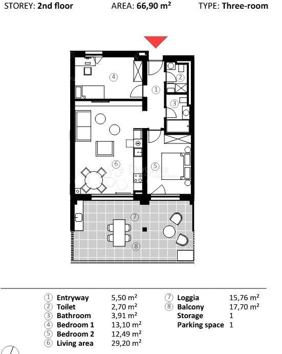 Allogio Umag, 66,90m2