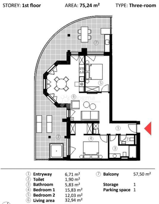 Allogio Umag, 66,90m2