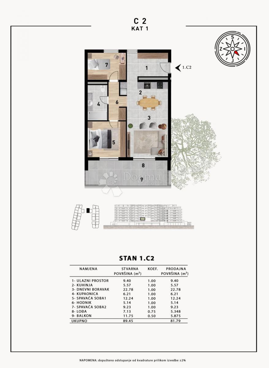 Allogio Crvene kuće, Zadar, 51,98m2