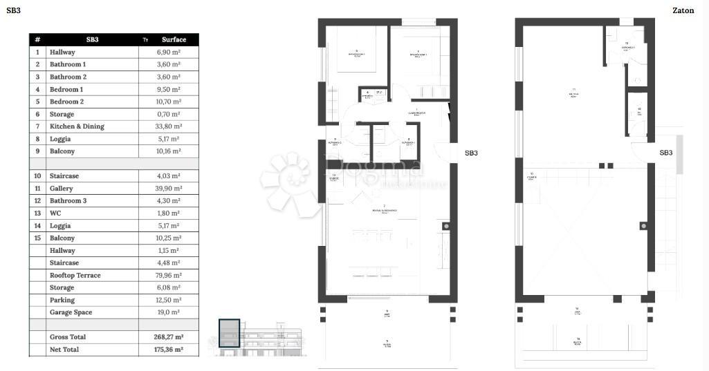 Allogio Zaton, Nin, 175,36m2