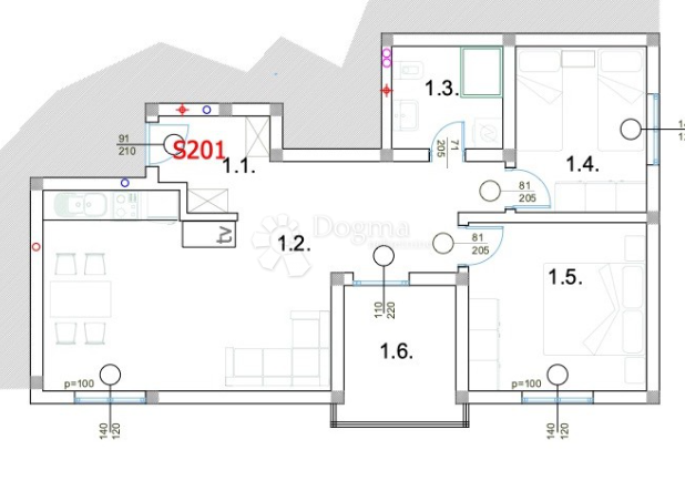 Allogio Peroj, Vodnjan, 54,66m2