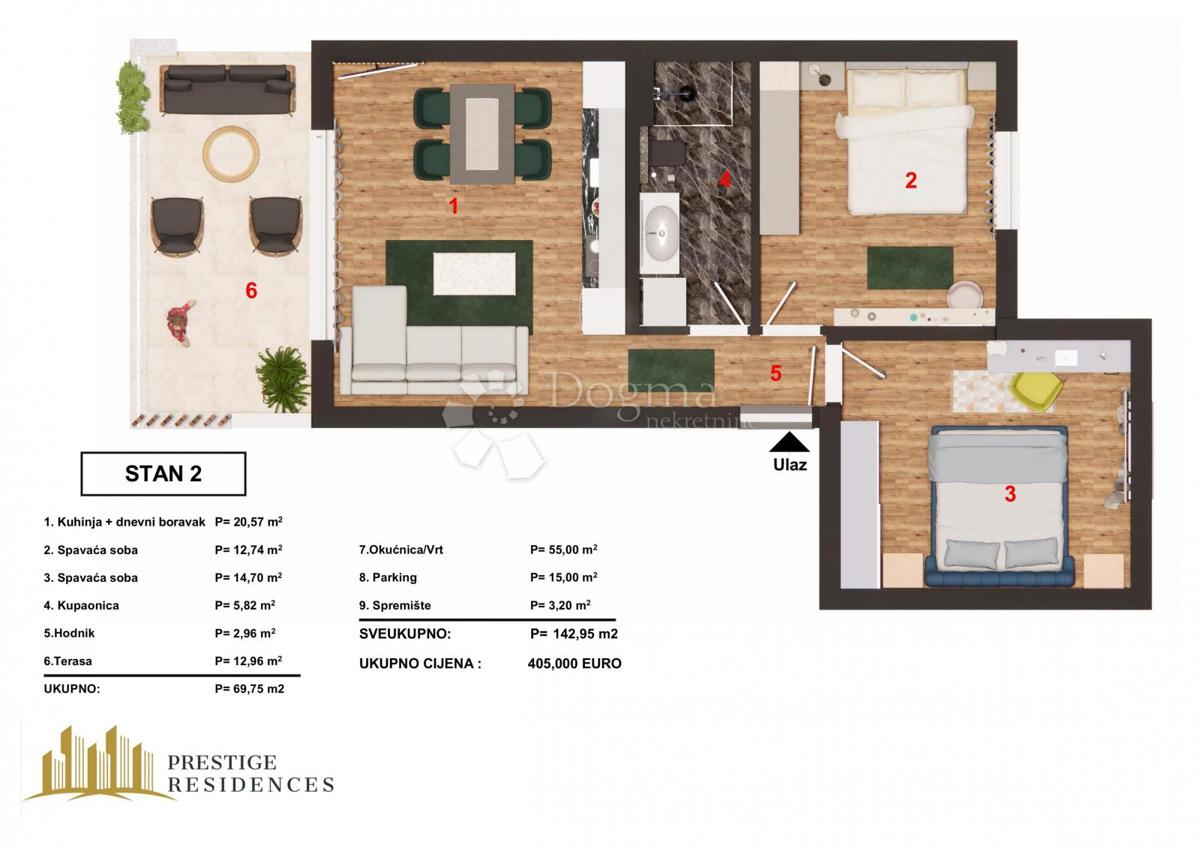 Allogio Brodarica, Šibenik - Okolica, 51,63m2