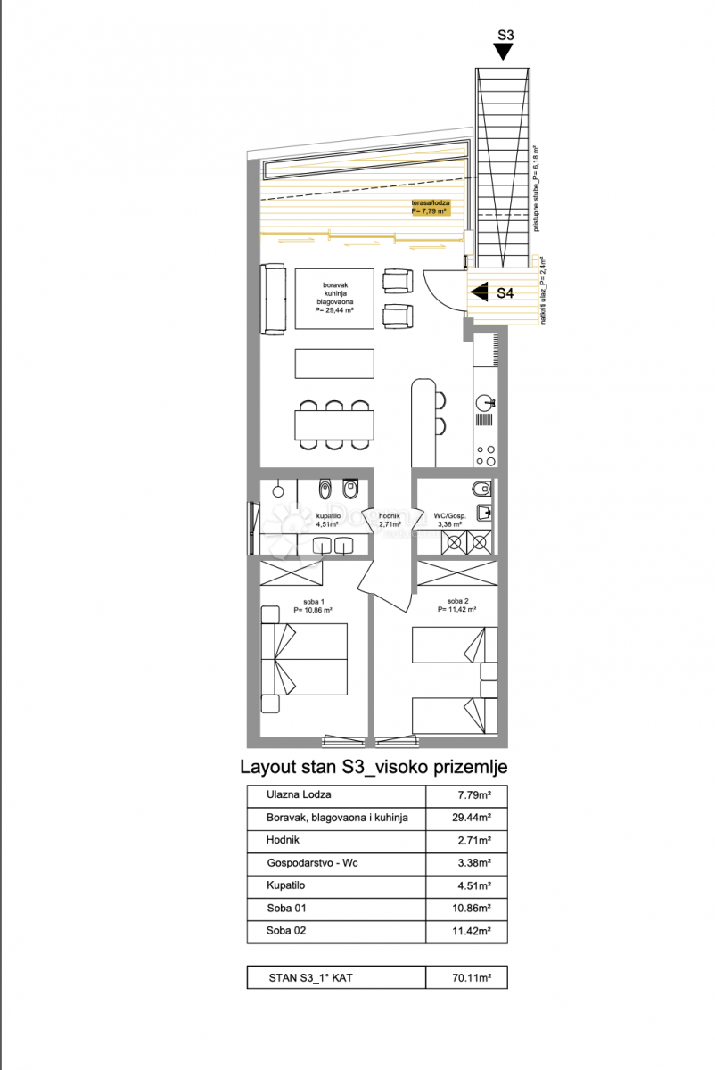 Allogio Brodarica, Šibenik - Okolica, 71m2