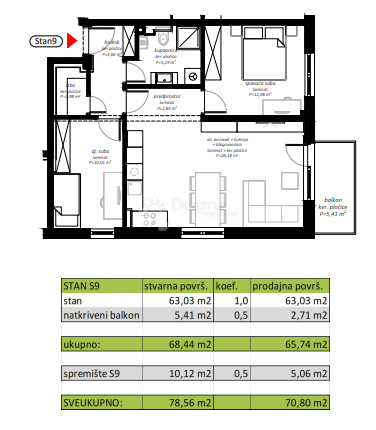Allogio Novi Marof, 61,98m2