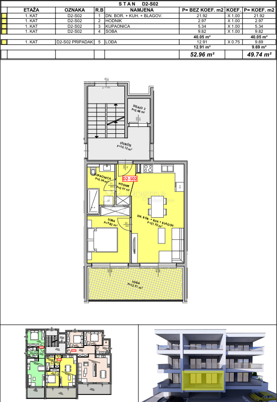 Allogio Omiš, 49,74m2