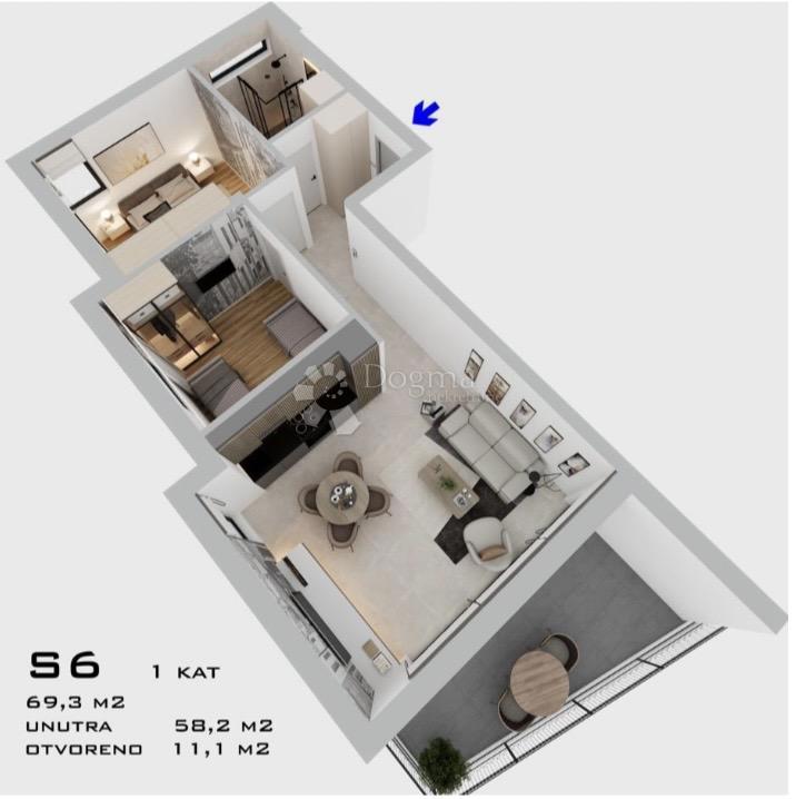 Allogio Bilice, Šibenik - Okolica, 71,40m2