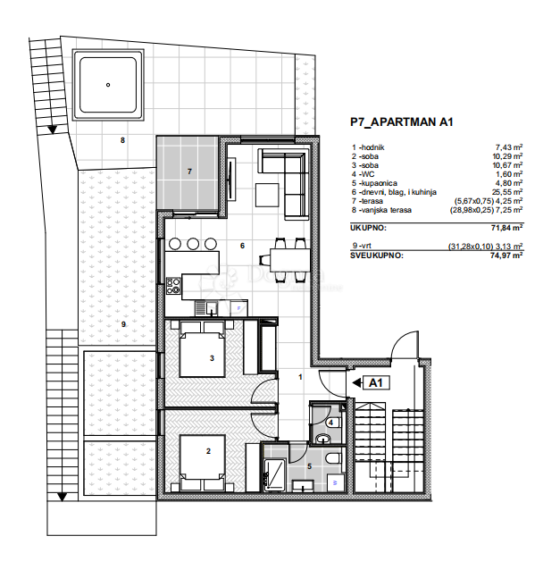 Allogio Arbanija, Trogir - Okolica, 74,97m2