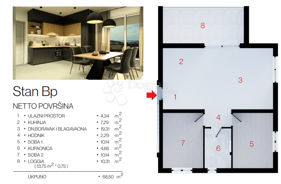 ROGOZNICA - APPARTAMENTO AL PIANO TERRA DI UN NUOVO EDIFICIO