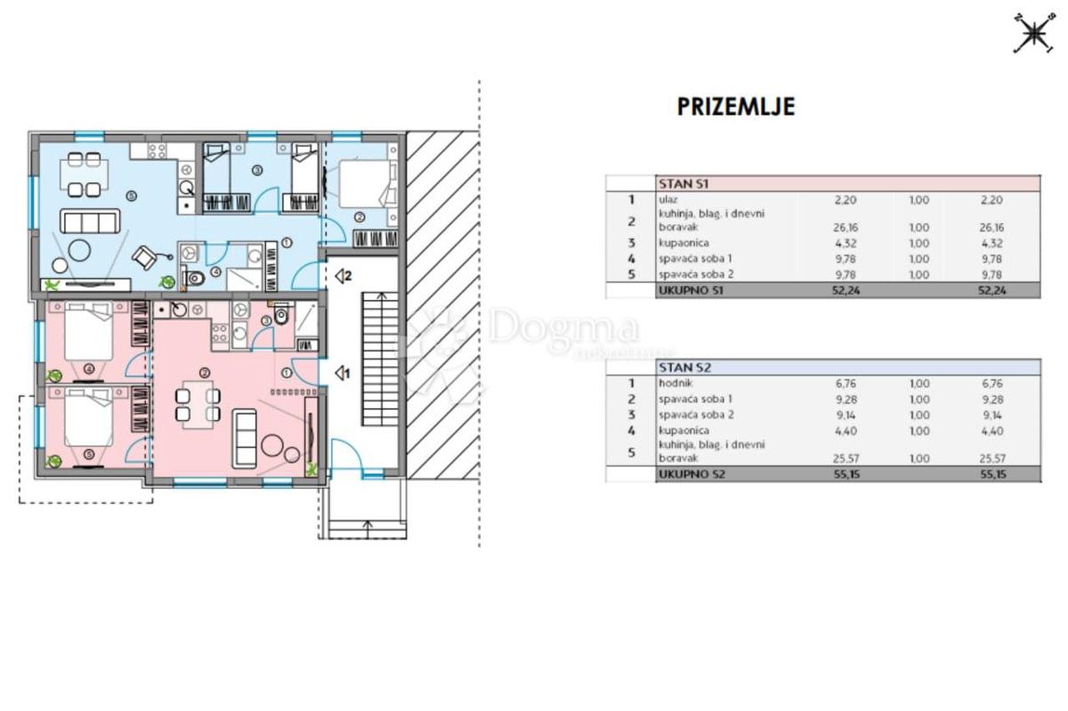 Allogio Bibinje, 52,24m2