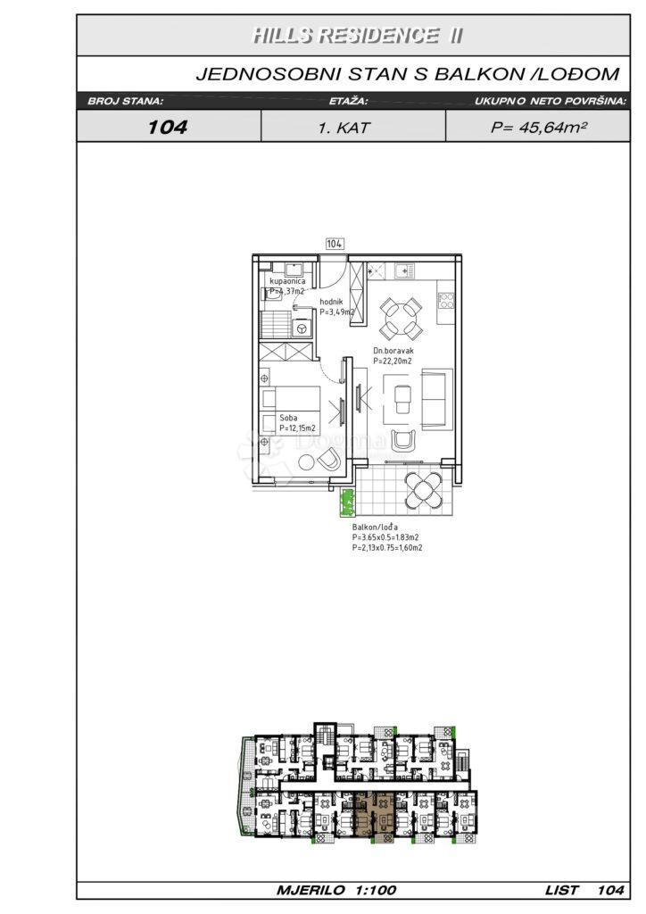 Allogio Makarska, 45,64m2