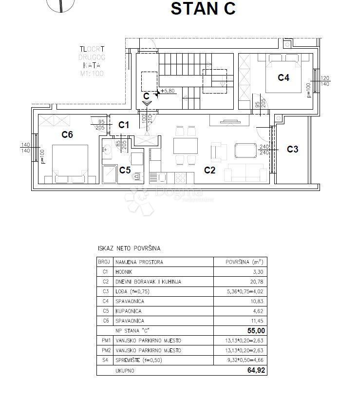 Allogio Šijana, Pula, 54,57m2